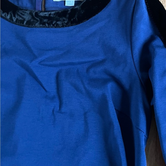 Boden blue dress with black velvety detail - Picture 2 of 4